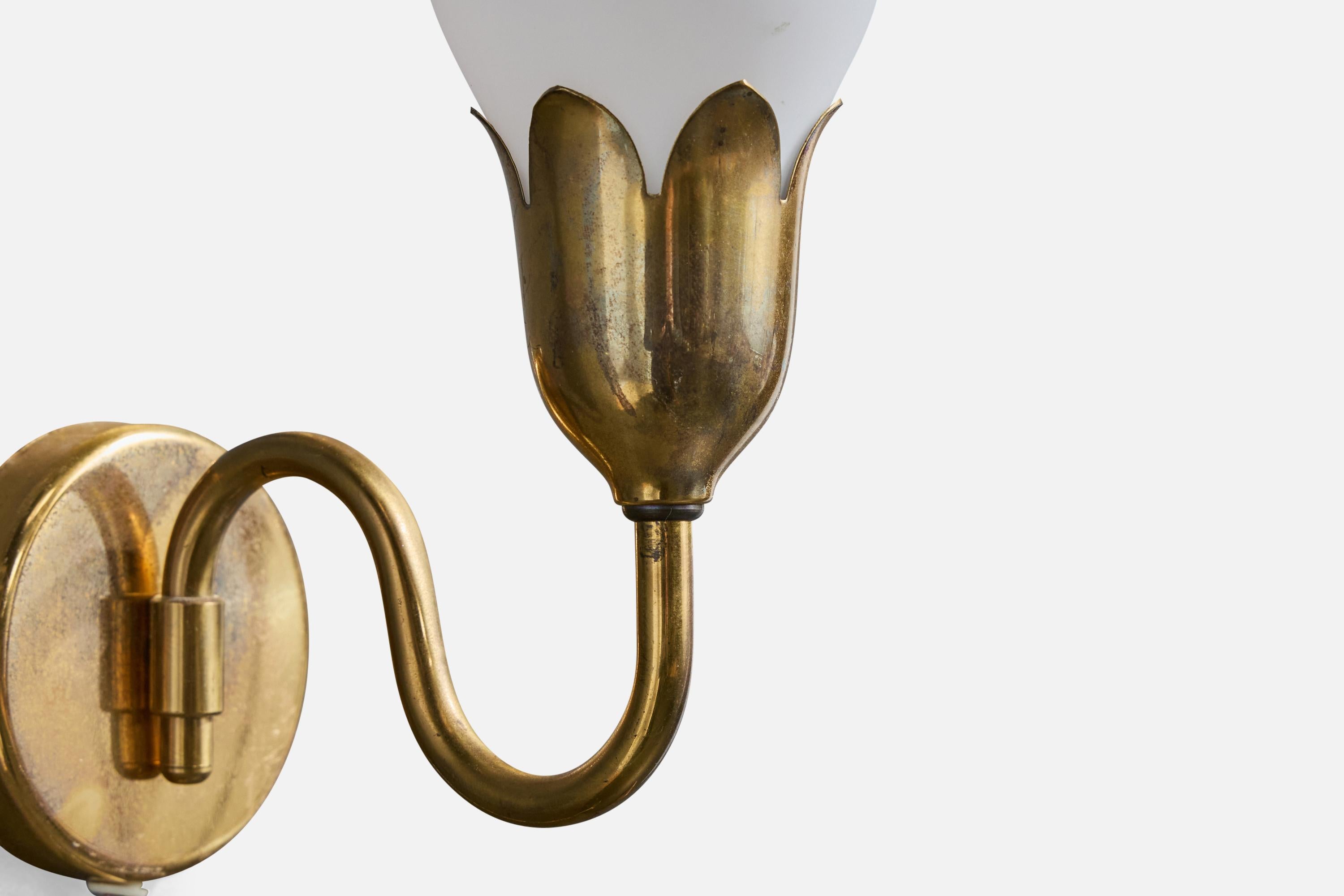 Fog & Mørup, Apliques, Latón, Cristal, Dinamarca, Década de 1950 en venta 1