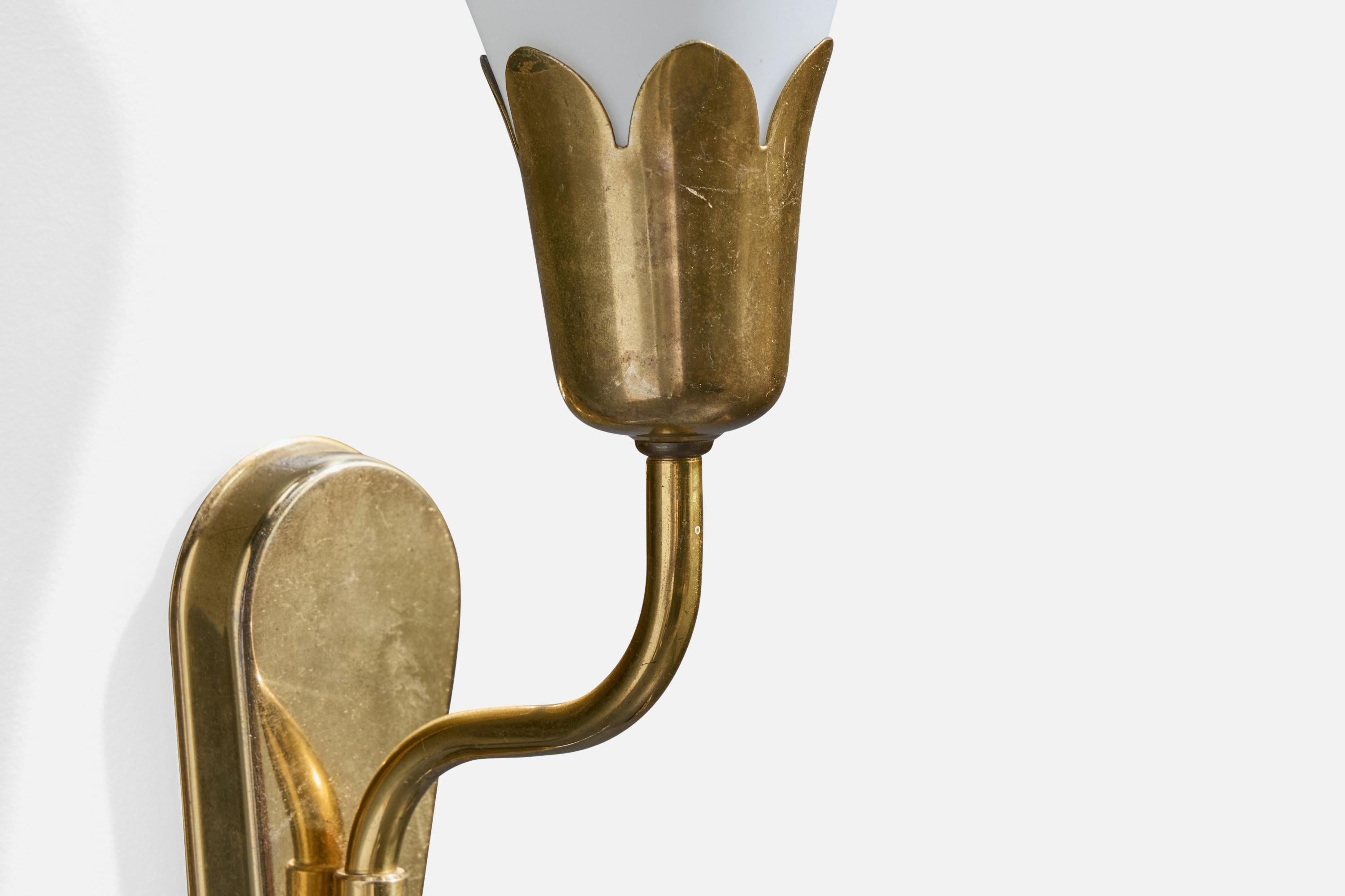 Fog & Mørup, Apliques, Latón, Cristal, Dinamarca, Década de 1950 en venta 1