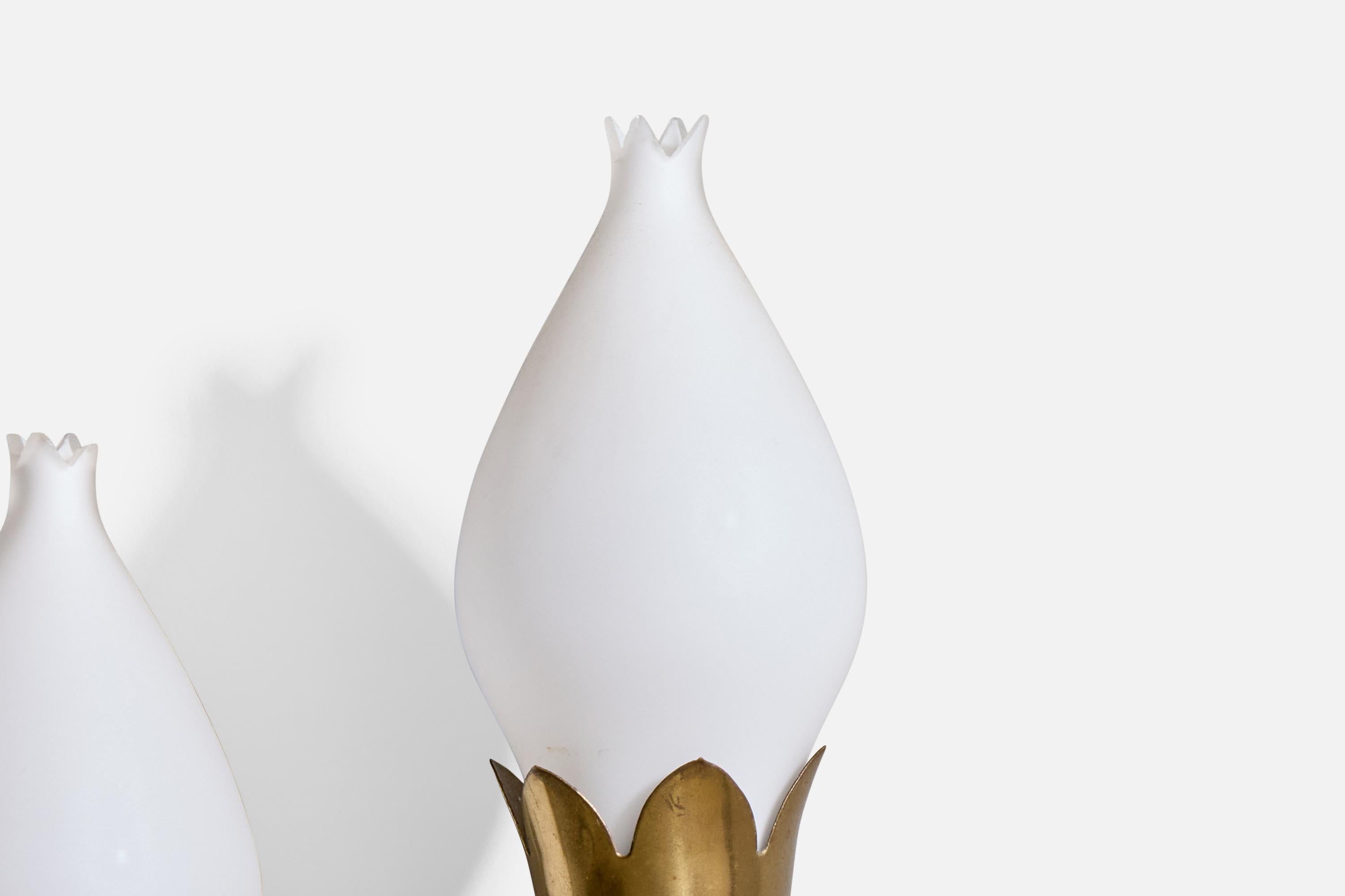 Fog & Mørup, Luci da parete, Ottone, Vetro, Danimarca, anni '1950 in vendita 2