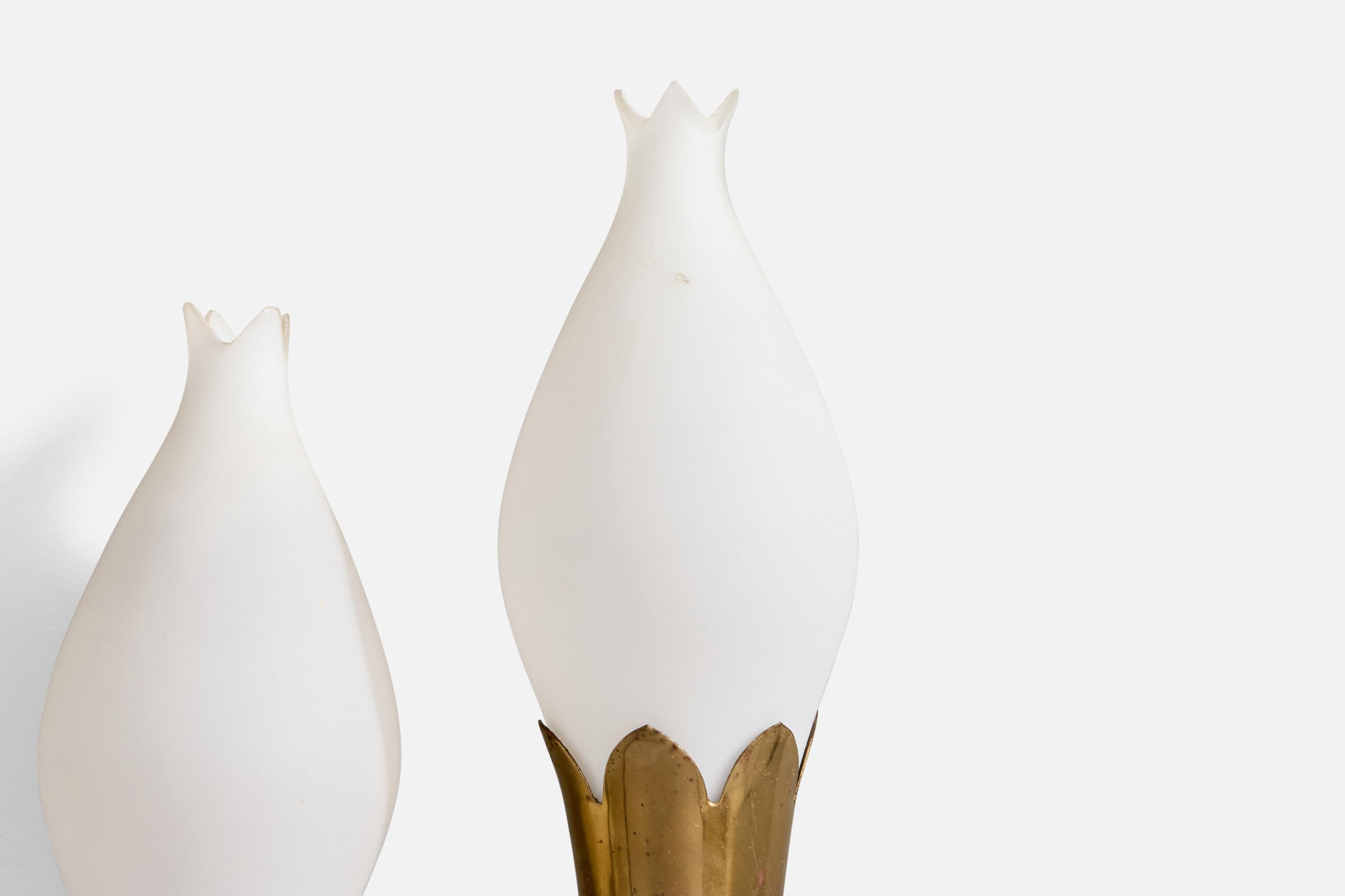 Fog & Mørup, Wall Lights, Brass, Glass, Denmark, 1950s For Sale 2