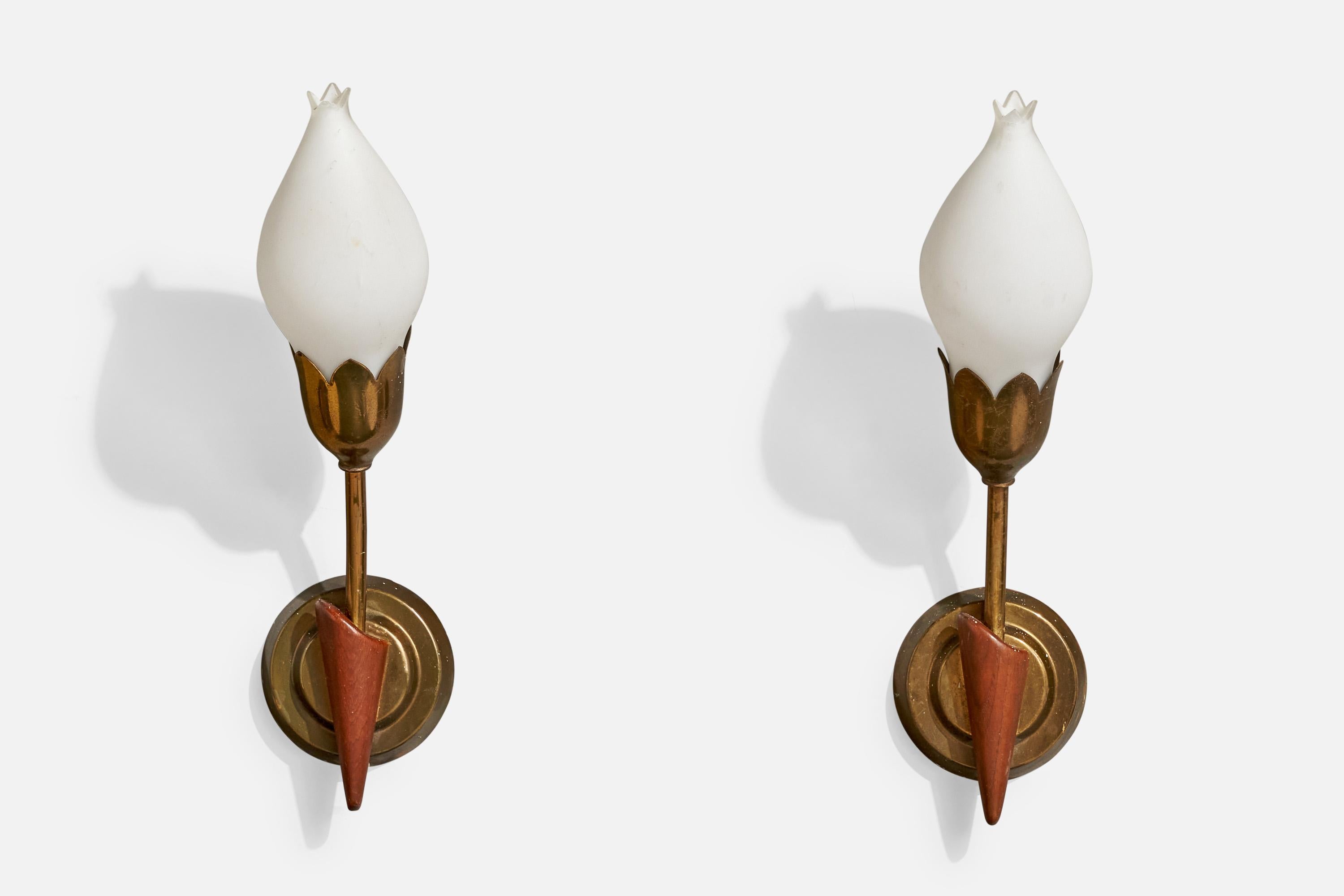Mid-Century Modern Fog & Mørup, Lights, laiton, teck, verre, Danemark, années 1950 en vente