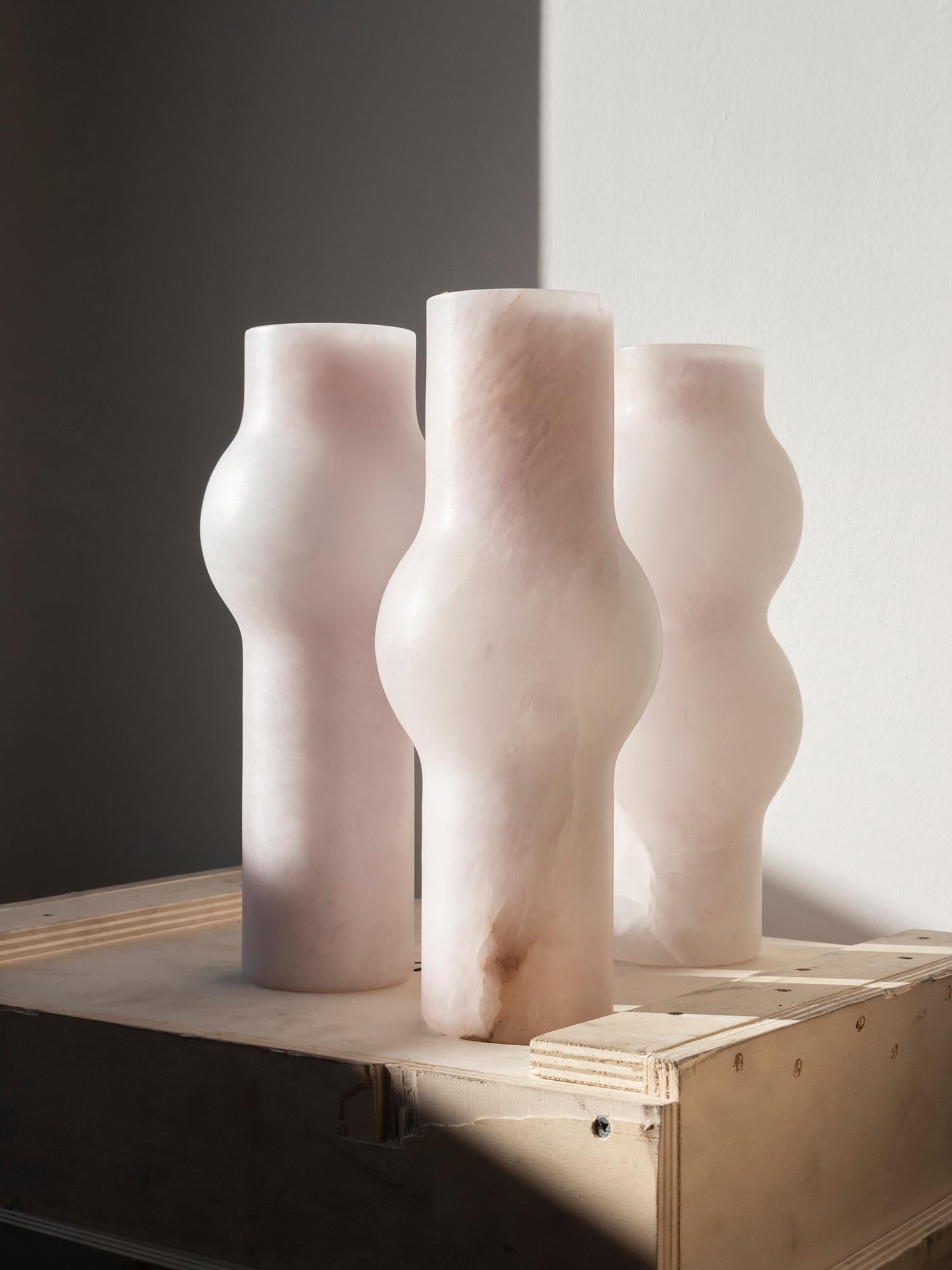 Fog Vase 01 in Alabaster For Sale 1