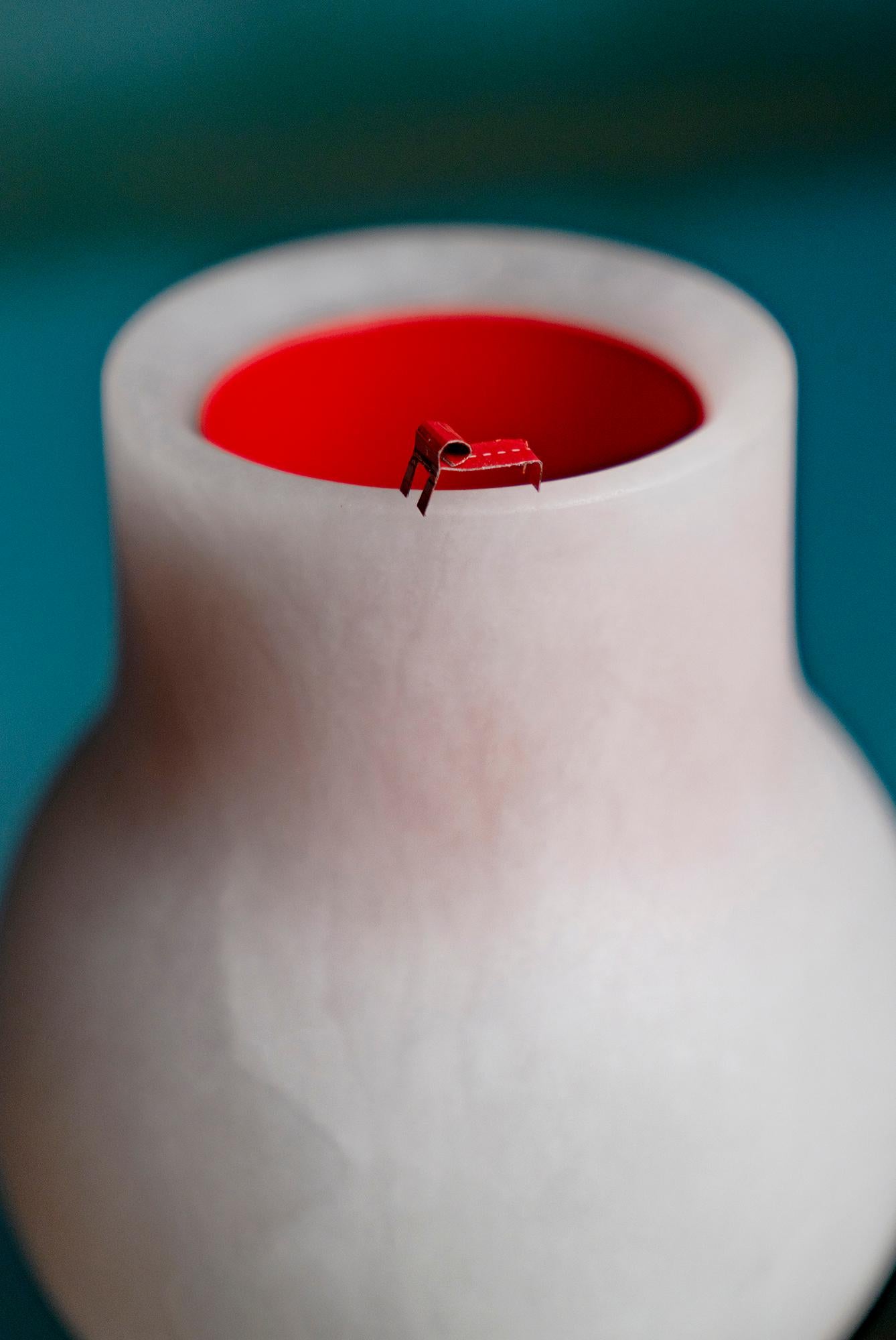 Hand-Crafted Fog Vase 03 in Alabaster For Sale