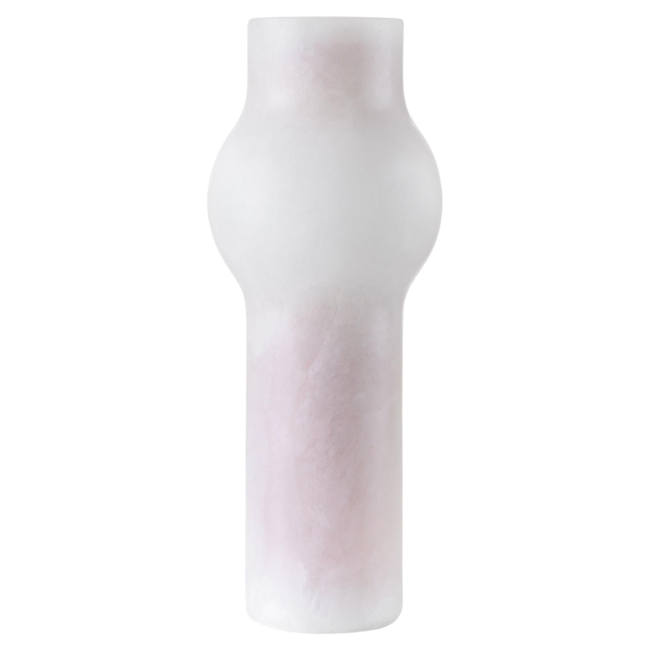 Fog Vase 03 in Alabaster For Sale