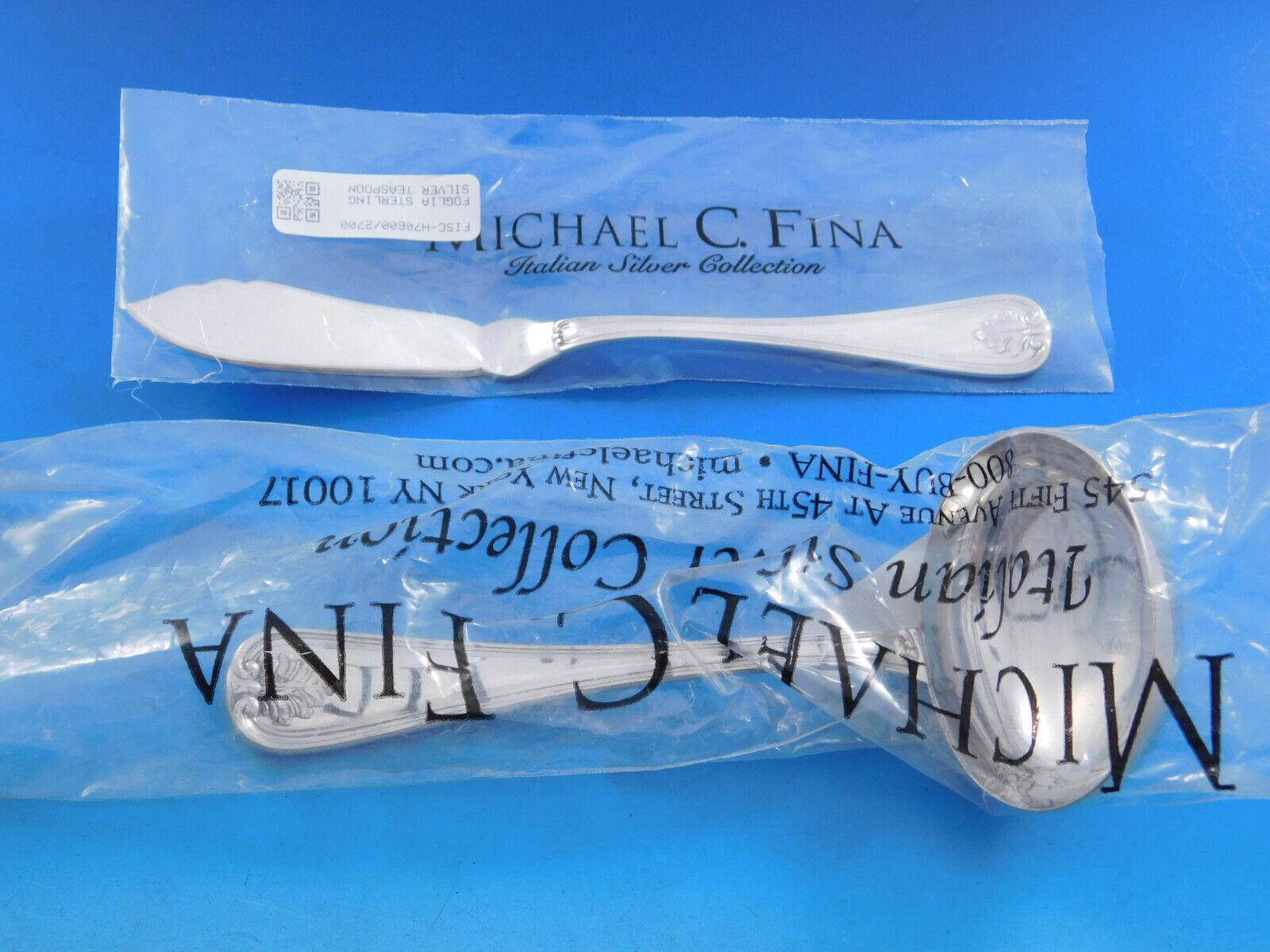 Foglia Leaf by Schiavon Italia Cubertería de plata de ley Servicio 45 piezas Sin usar en venta 4