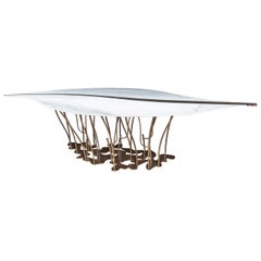 Foglia Table with Carrara Marble Top