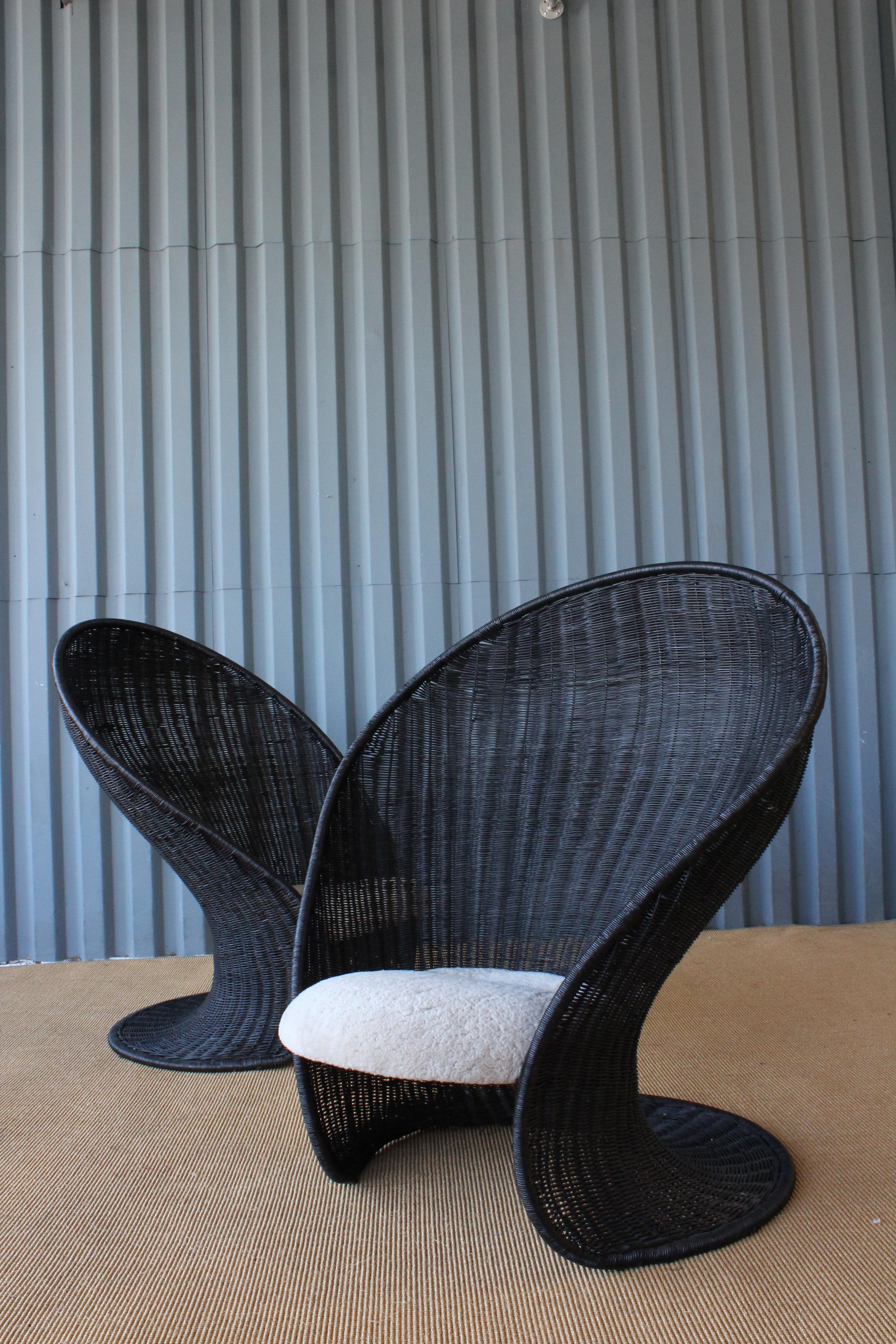 'Foglia' Wicker Chair by Giovanni Travasa for Bonacina, Italy, 1965 2