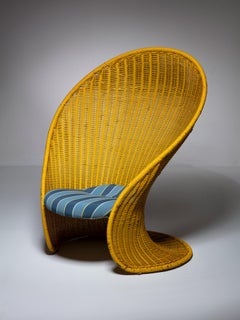 Gelber Loungesessel „Foglia“ von Travasa für Bonacina, Italien, 1960er Jahre