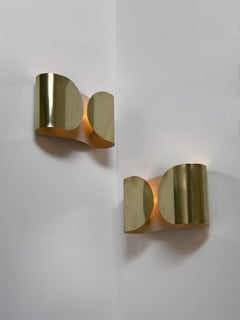 Foglio brass sconce by Tobia Scarpa for Flos, Early first edition, 1960s