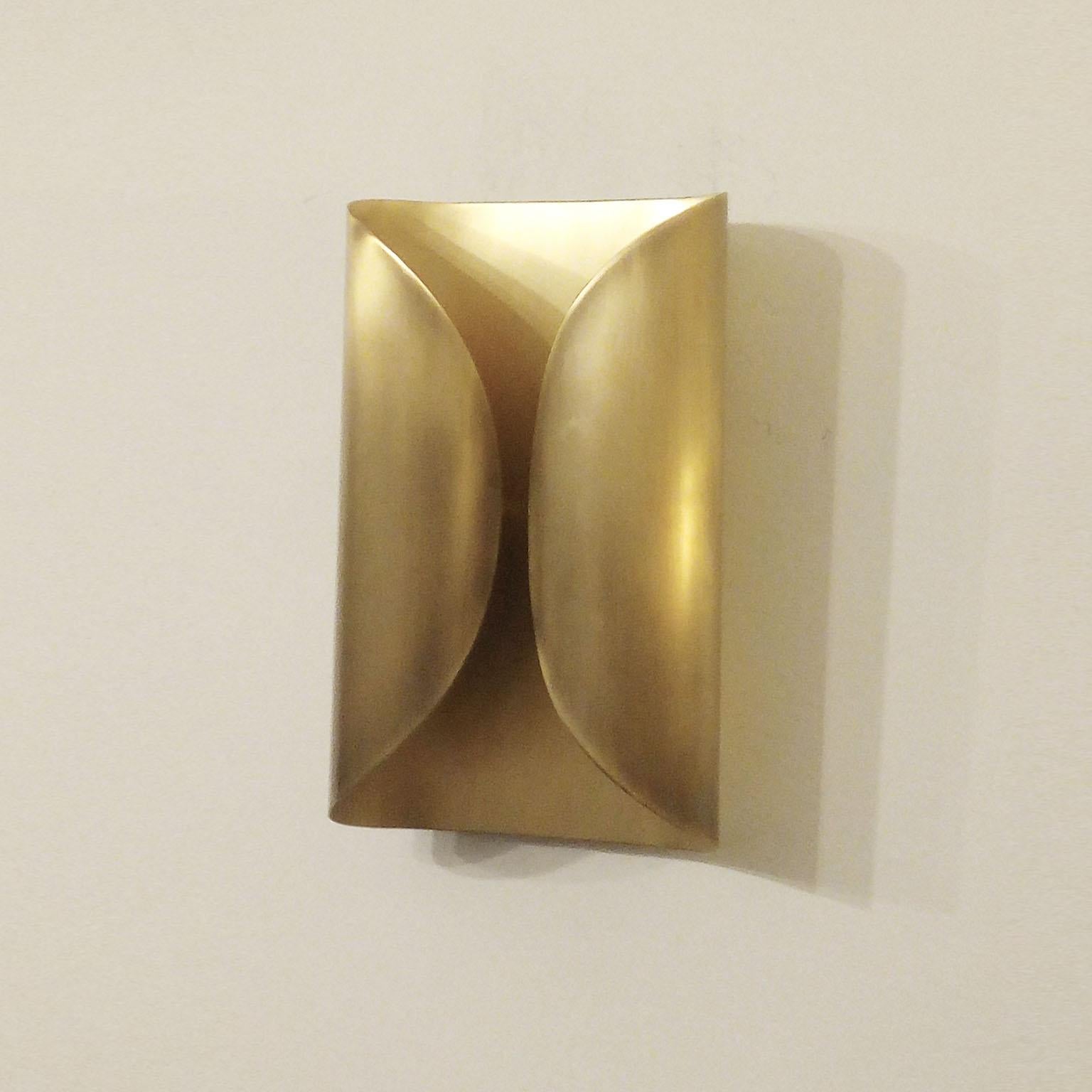 Contemporary Foglio Foil Brass Wall Lights  For Sale
