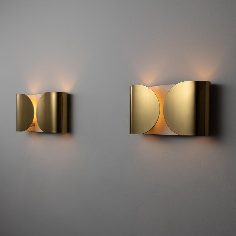 Mid-Century Modern “Foglio” Sconces by Tobia Scarpa for Flos For Sale