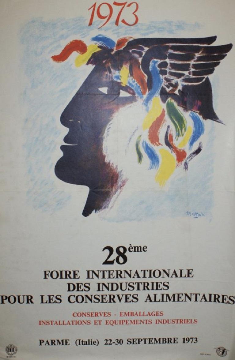 Late 20th Century Foire International Des Industries 1973 Original Vintage Poster For Sale