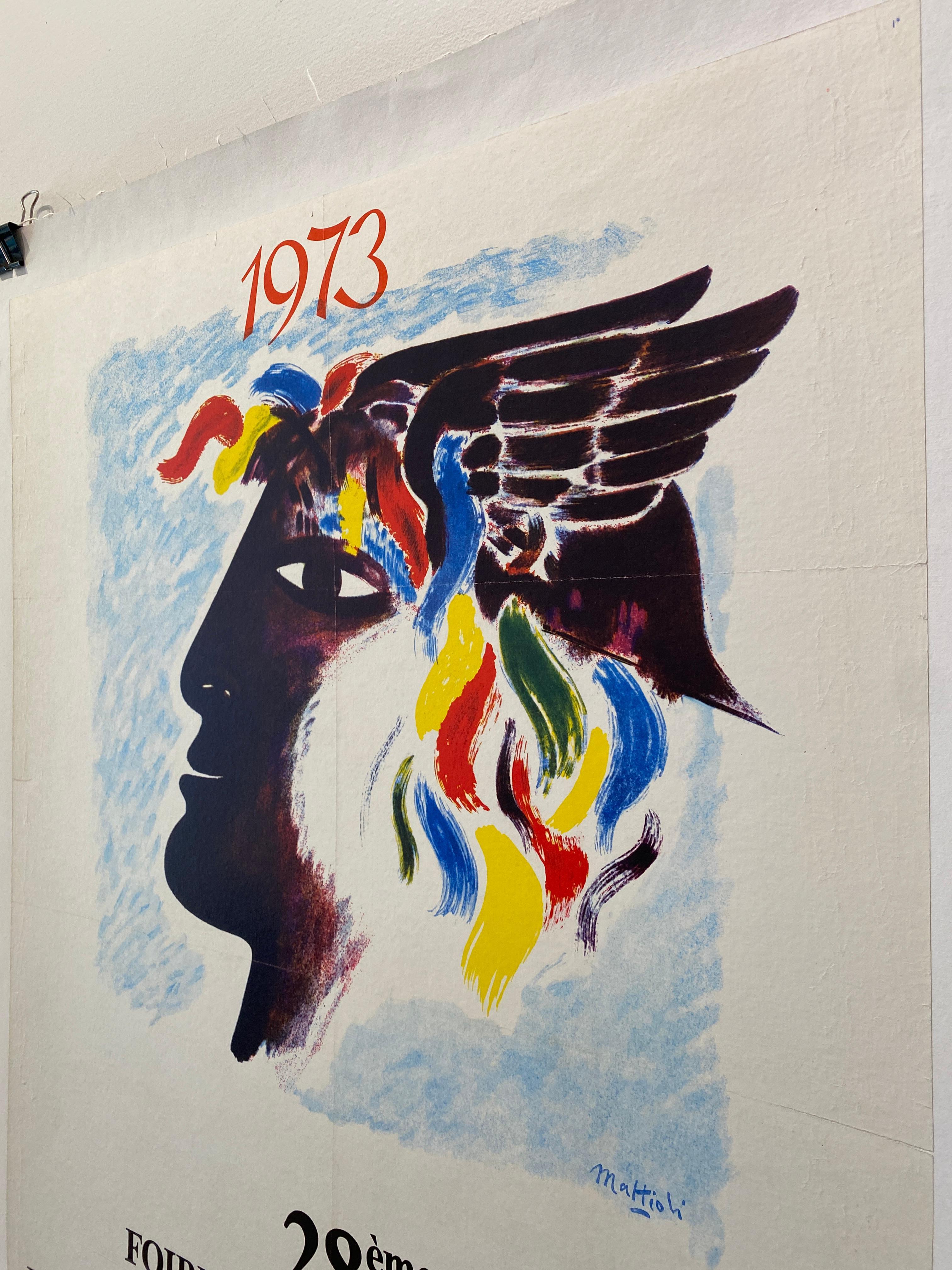 Foire International Des Industries 1973 Poster originale d'epoca in vendita 4