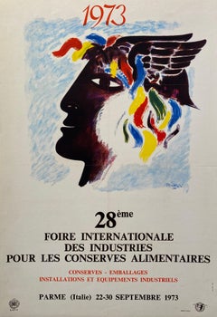 Foire International Des Industries 1973 Poster originale d'epoca