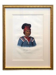 "Foke-Luste-Hajo, A Seminole" Hand-colored Lithograph by McKenney and Hall, 1842