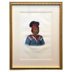 "Foke-Luste-Hajo, A Seminole" Hand-colored Lithograph by McKenney and Hall, 1842
