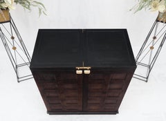 Fold Away Flip Top Bar Wine Rack Liquor Custom Cabinet Ebonized Oak MINT!