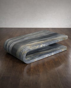 Fold, Calacatta Midnight Contemporary Designer Coffee Table, Limited Edition