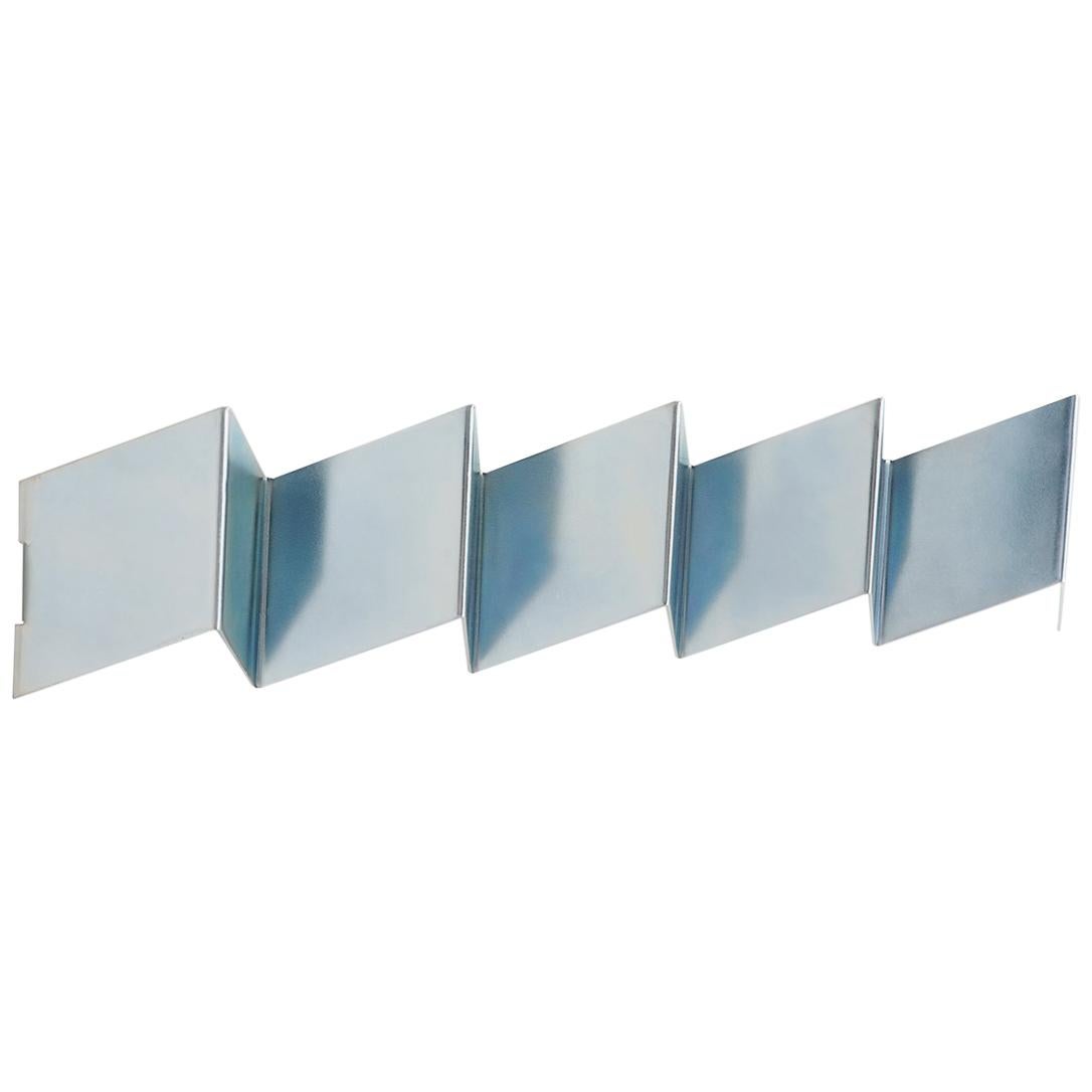 Fold Coat Rack, Iridescent Silver Zinc, Geometric Metal Wall Hook