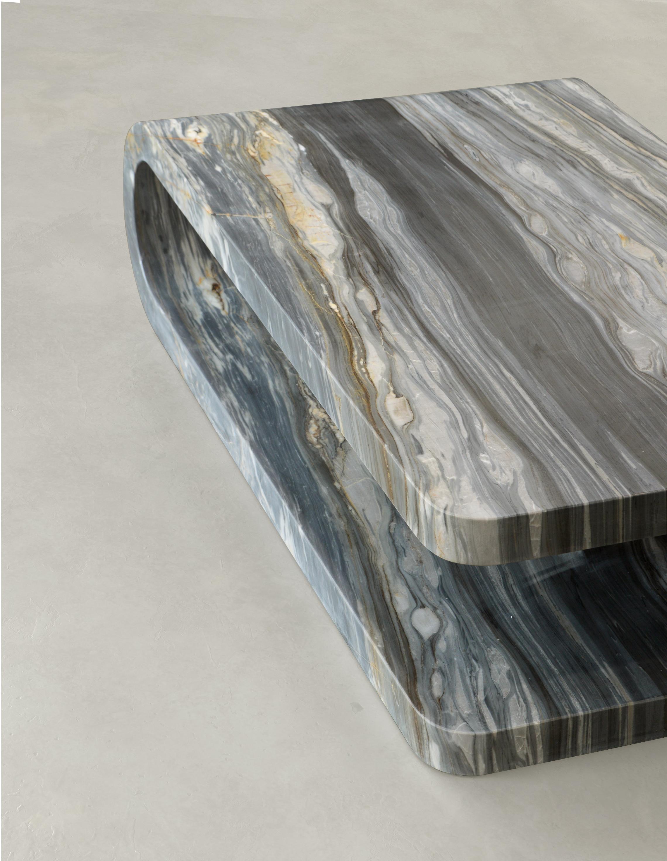 Italian Fold Coffee Table in Calacatta Midnight (Special Edition) For Sale