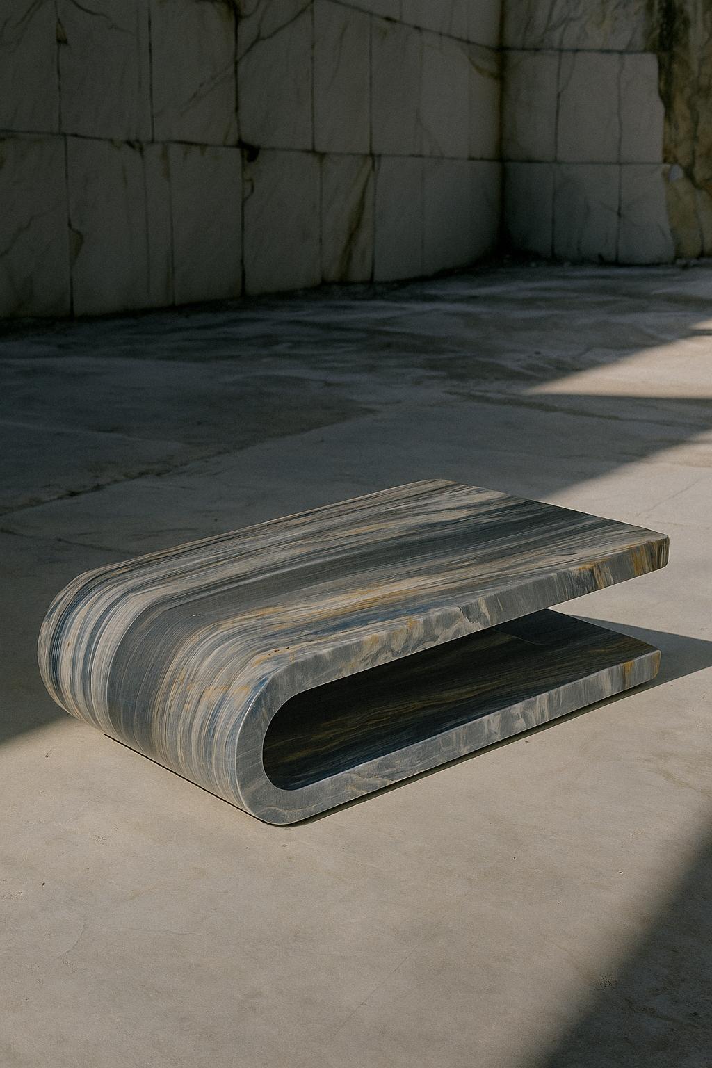 Fold Coffee Table in Calacatta Midnight (Special Edition) In New Condition For Sale In Carrara, Toscana