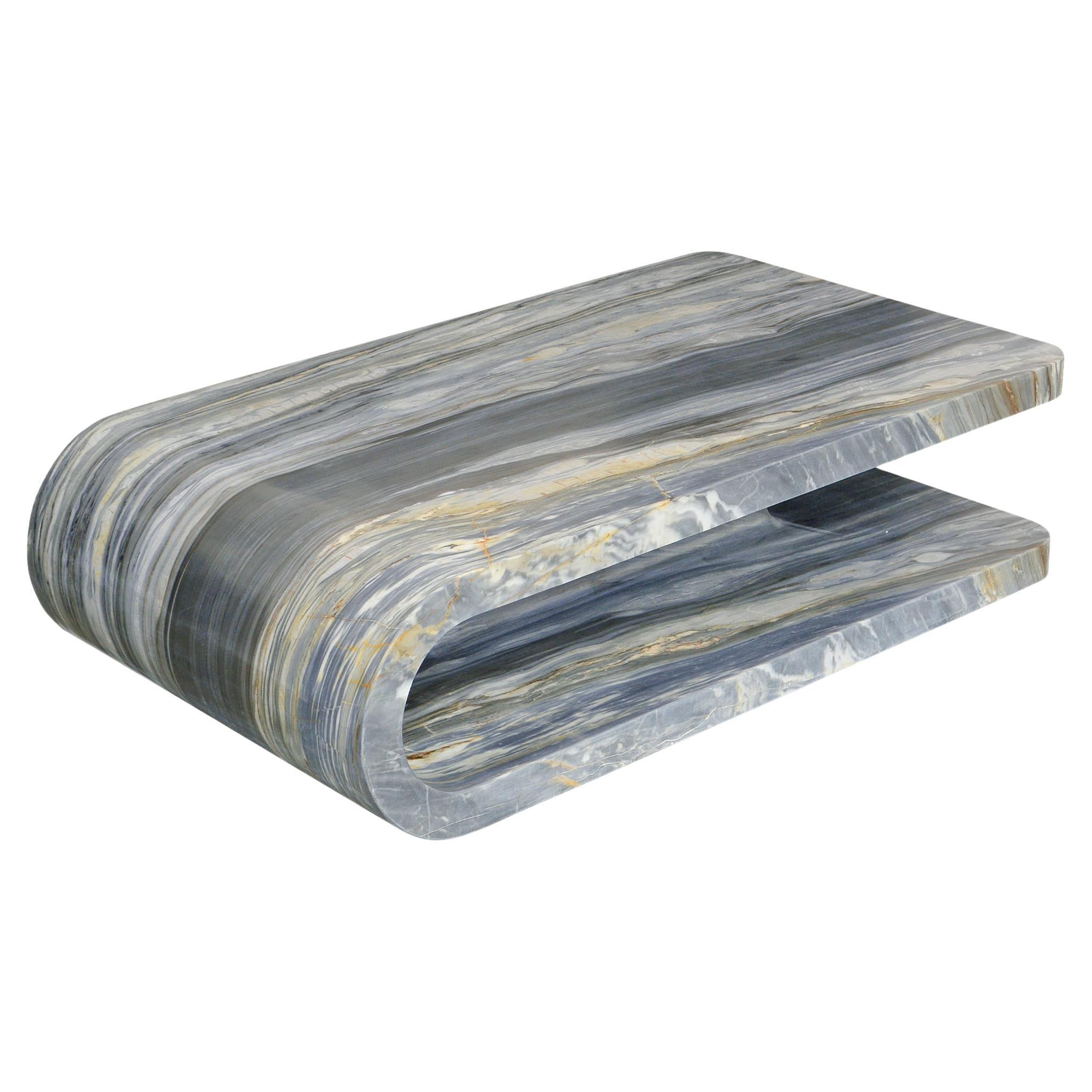 Fold Coffee Table in Calacatta Midnight (Special Edition) For Sale