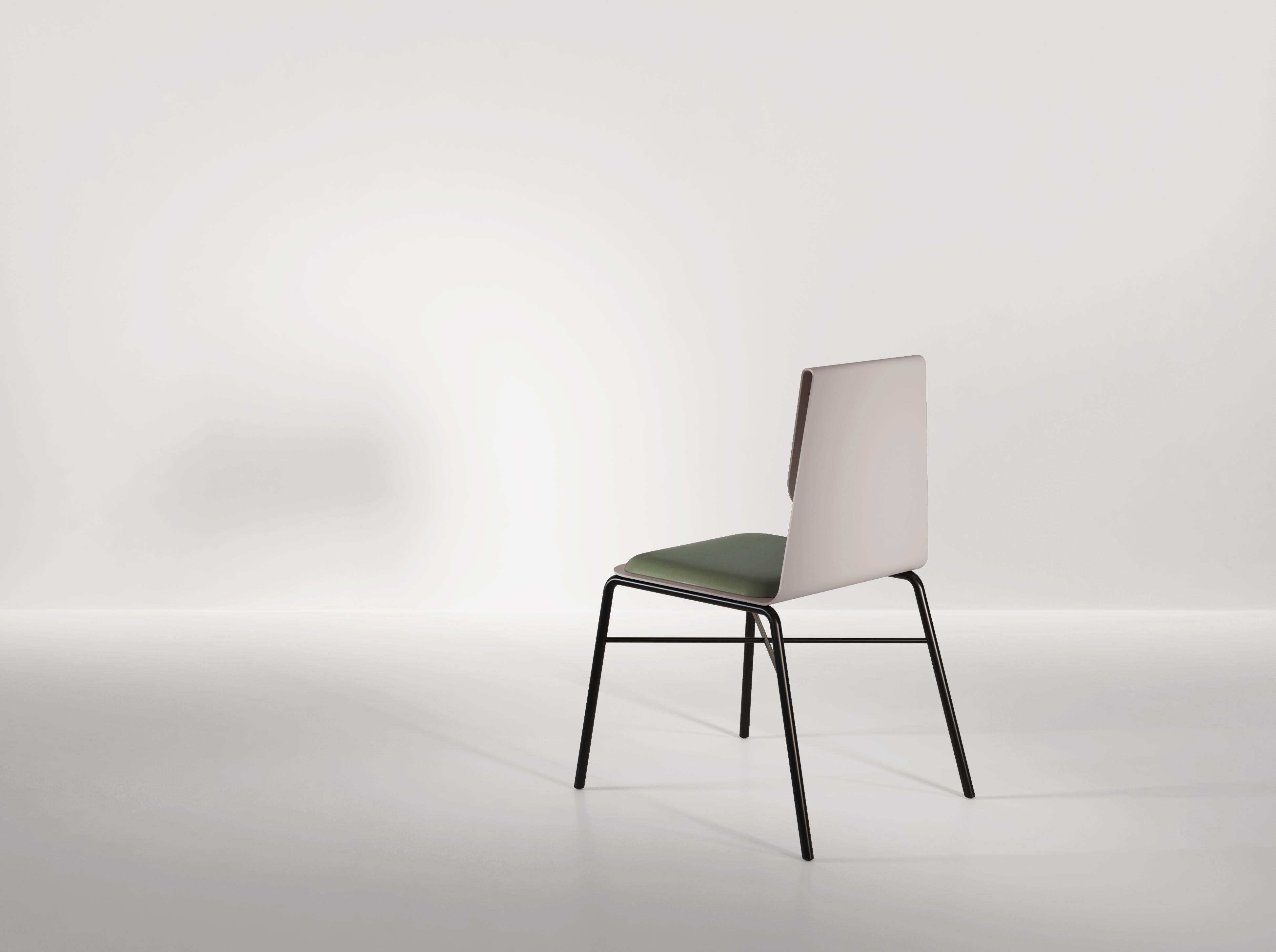 Modern FOLD Contemporary Dining chair in Metal and fabric by Artefatto Design Studio