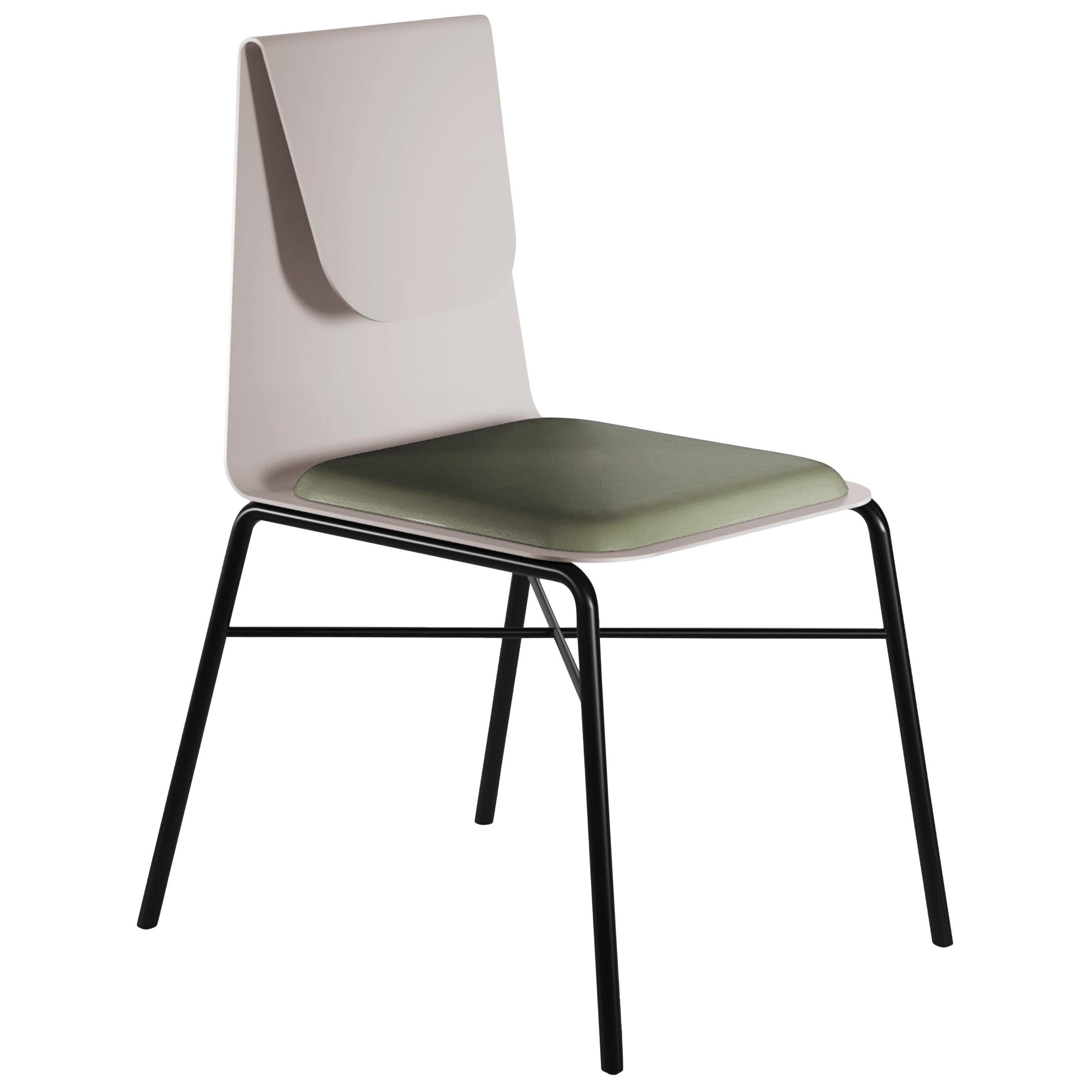 FOLD Contemporary Dining chair in Metal and fabric by Artefatto Design Studio