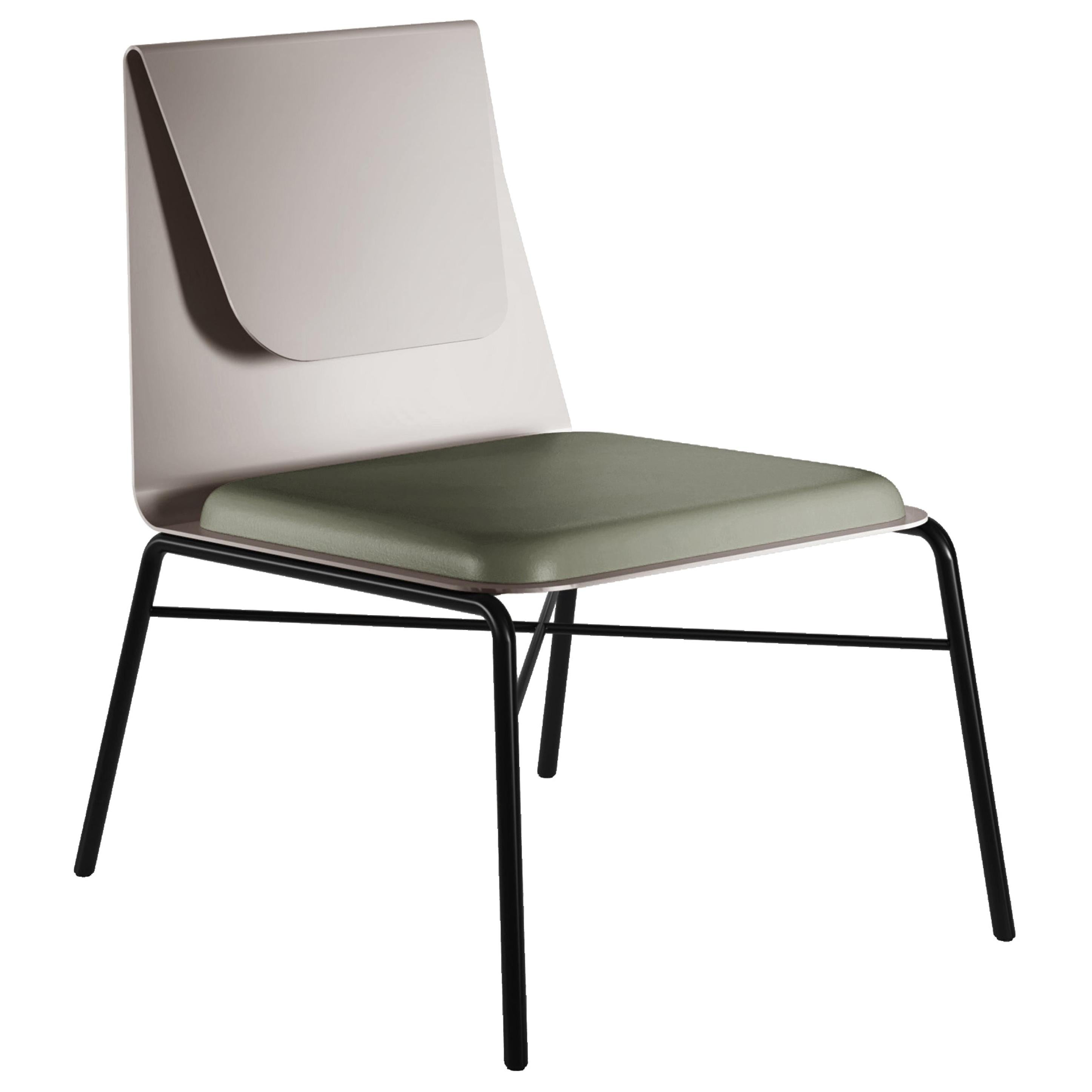 Fold Contemporary Lounge Chair in Metal and Fabric by Artefatto Design Studio