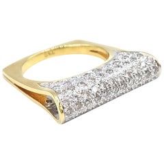 Fold Diamond Pavé Gold Ring