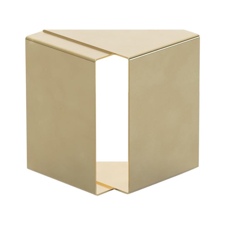 Fold End Table in Brass, Bright Brass