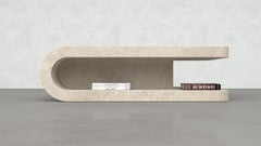Fold, Marble Travertine Contemporary Designer Coffee Table, Made in Italy