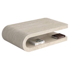 Fold, Marble Travertine Contemporary Designer Coffee Table, Made in Italy