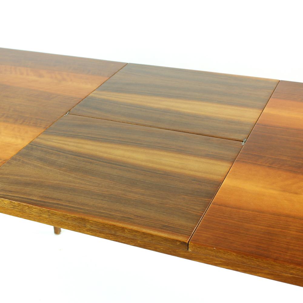 Mid-Century Modern Fold Out Dining Table in Walnut Veneer for Jitona, Czechoslovakia, 1970