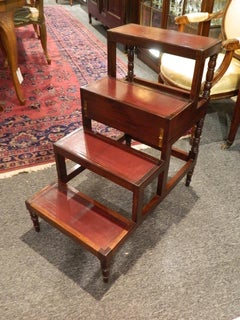 Fold over Bed Step Ladder or Table on Turned Legs, 19th Century