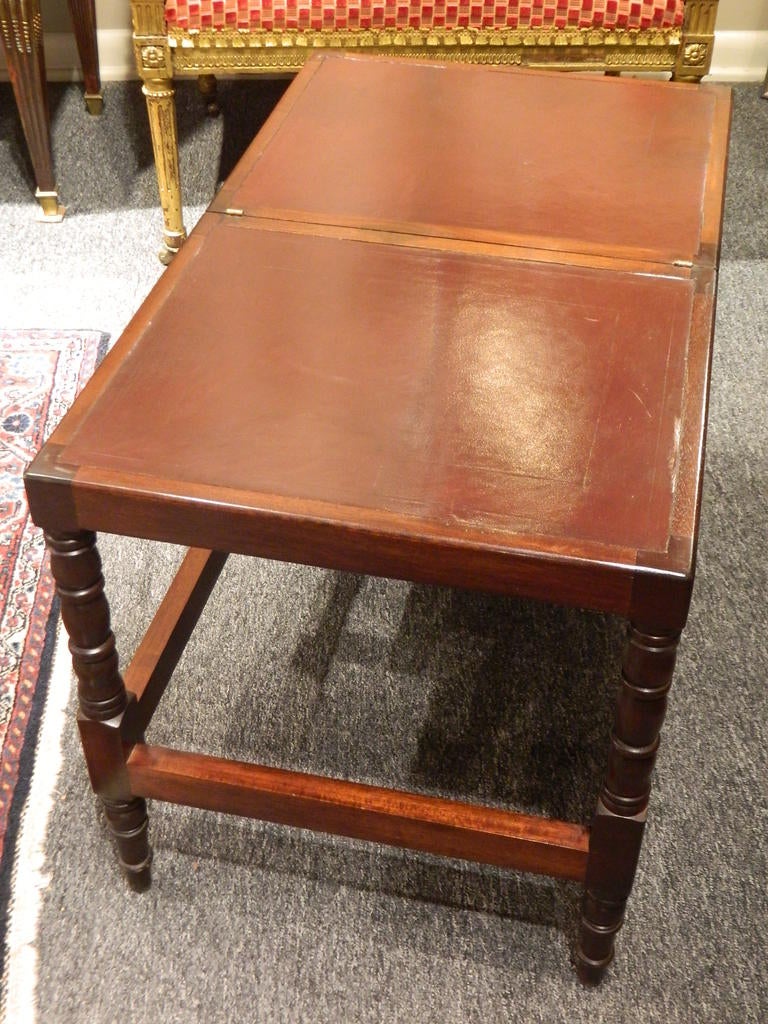 British Fold over Bed Step Ladder or Table on Turned Legs, 19th Century