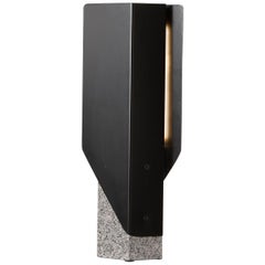 Fold Table Lamp in Granite Stone Black Reflectors LED Sculptural Modern Light