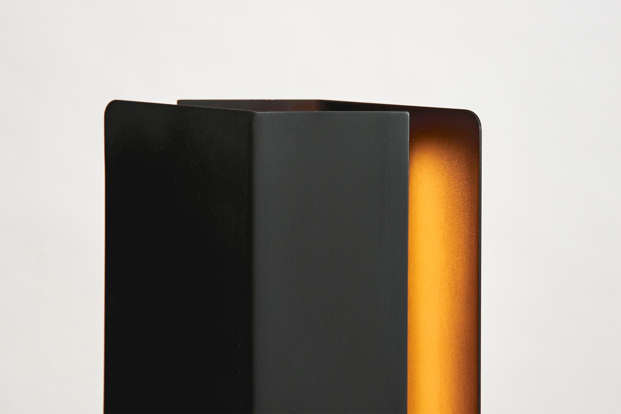 Fold Table Lamp, Led Sculptural Modern Light, Aged Brass / Calacatta Viola For Sale 7