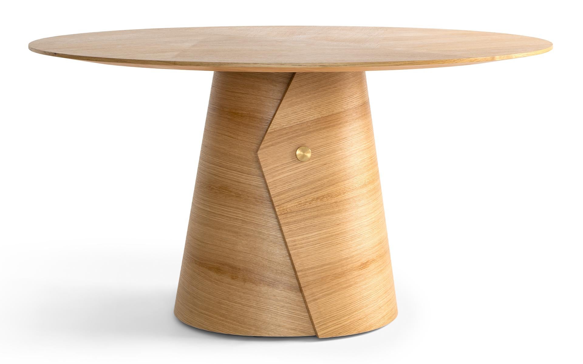 Turkish Fold Table, Oak Veneer, Solid Brass Accessory For Sale