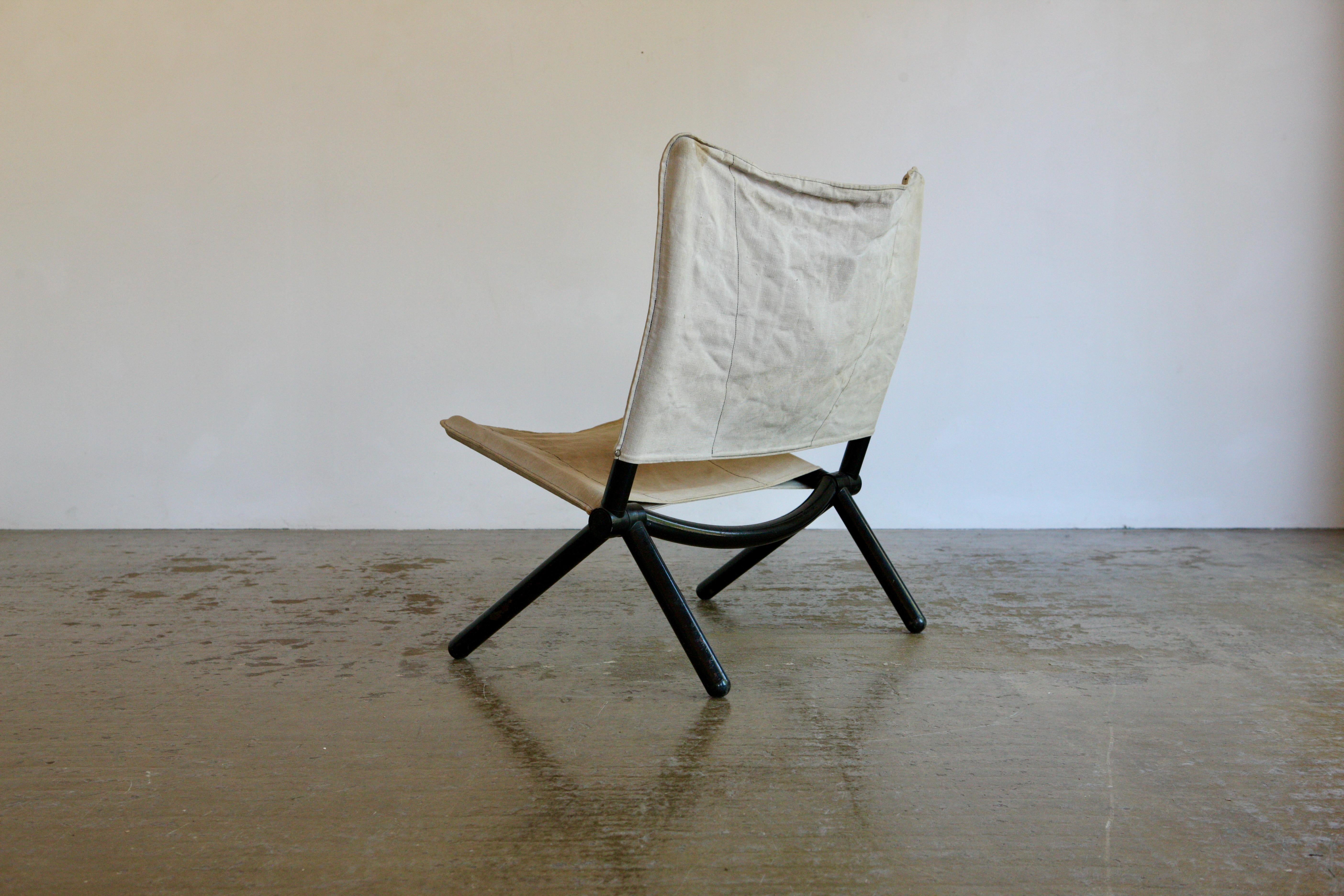 Silla plegable de lona de T Ammannati y G P Vitelli para Brunati Italiano en venta