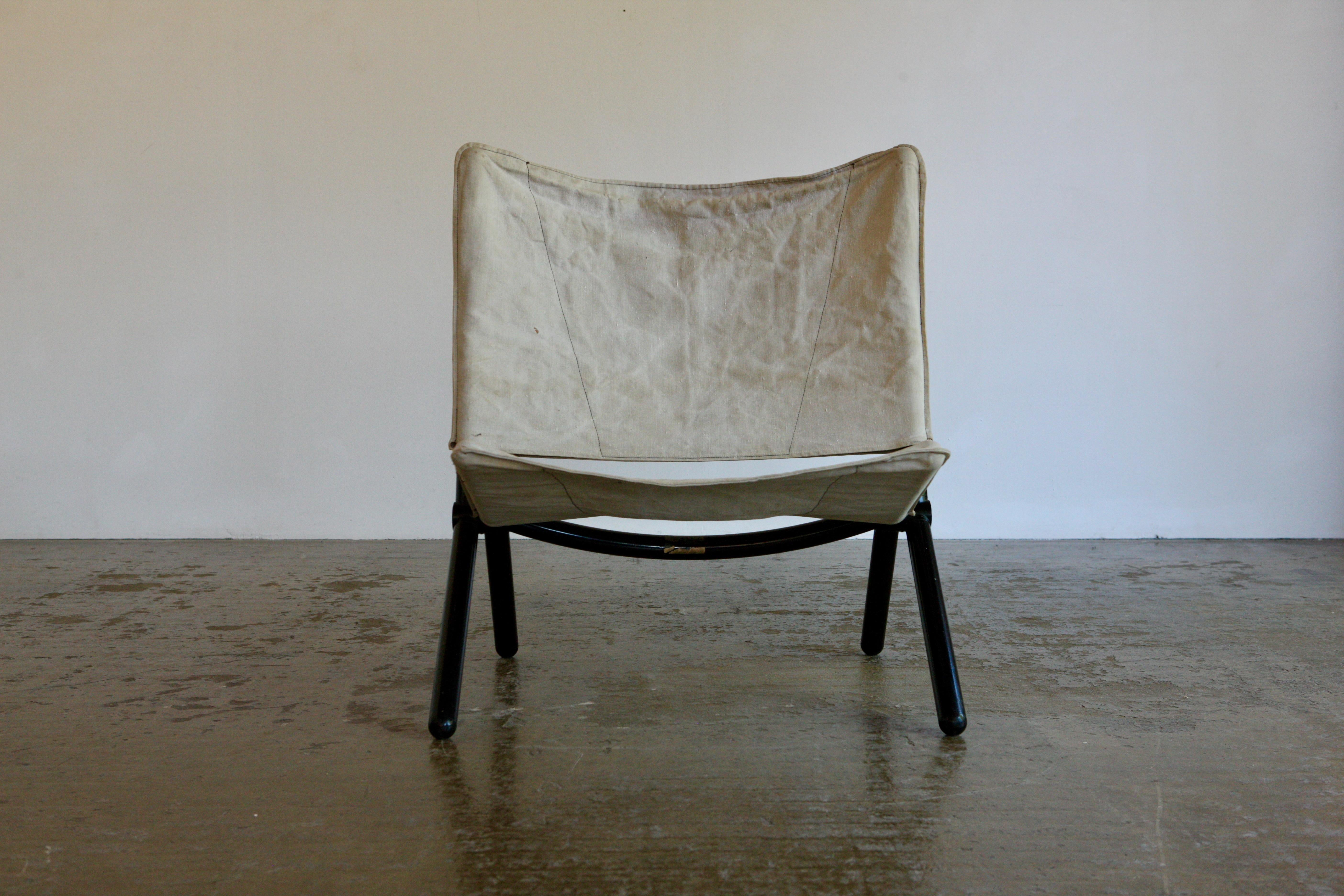 Silla plegable de lona de T Ammannati y G P Vitelli para Brunati finales del siglo XX en venta
