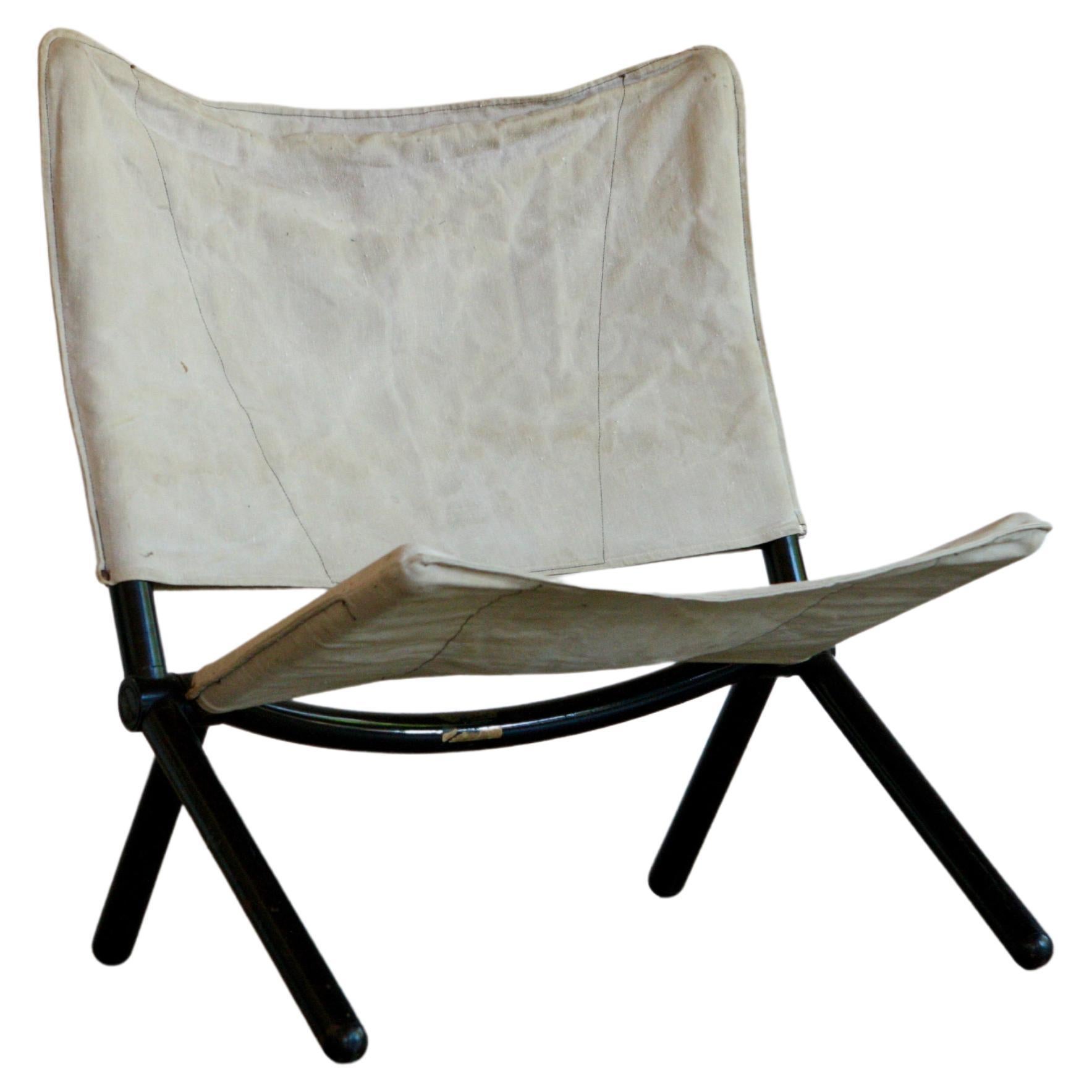Silla plegable de lona de T Ammannati y G P Vitelli para Brunati en venta
