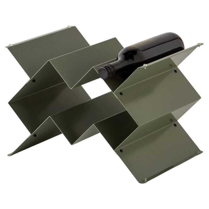 Fold Wine Rack, Matte White, Geometric, Brutalist Stacking Storage For ...