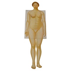 Klappbare Anatomische Brosche mit weiblicher Anatomie, ca. 1900er Jahre