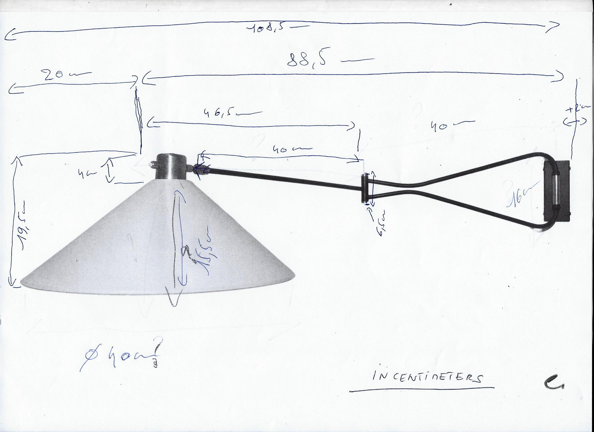 Foldable and Adjustable Wall Lamp by Arlus, France circa 1950 6