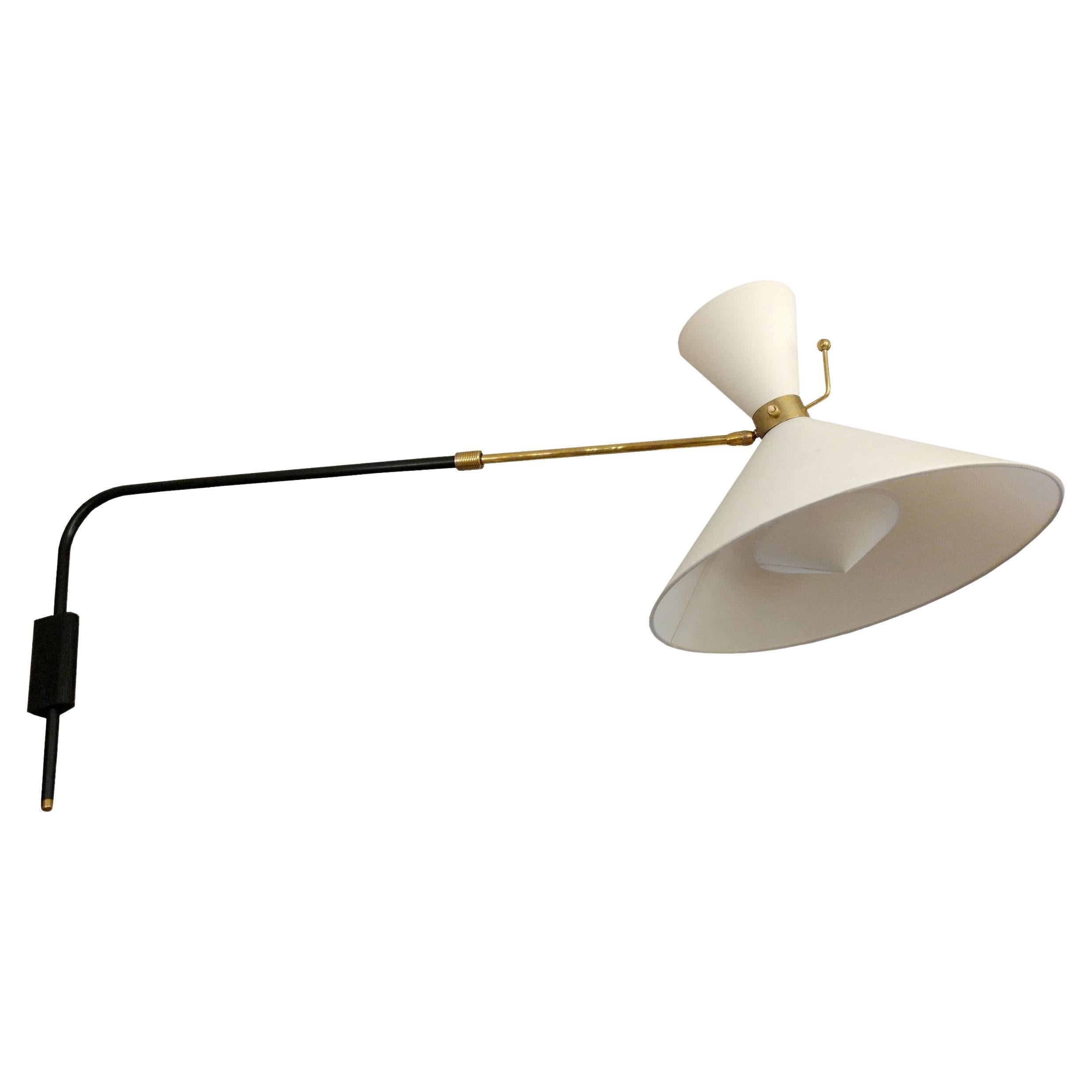 Foldable and adjustable wall light by Maison Arlus, Paris, France, circa 1950