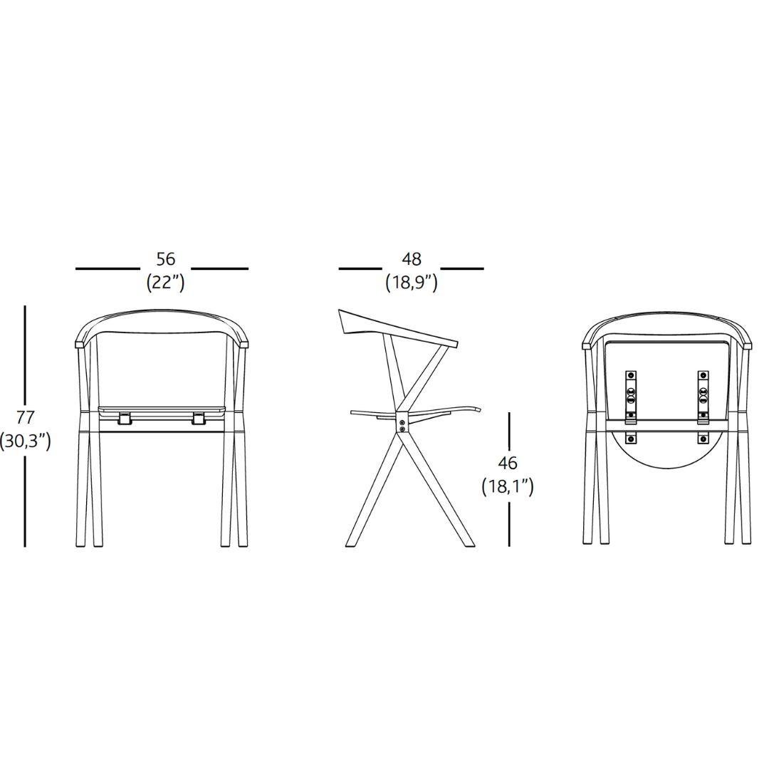  Klappbarer B-Stuhl mit lackierter Oberfläche aus Eschenholz (21. Jahrhundert und zeitgenössisch) im Angebot