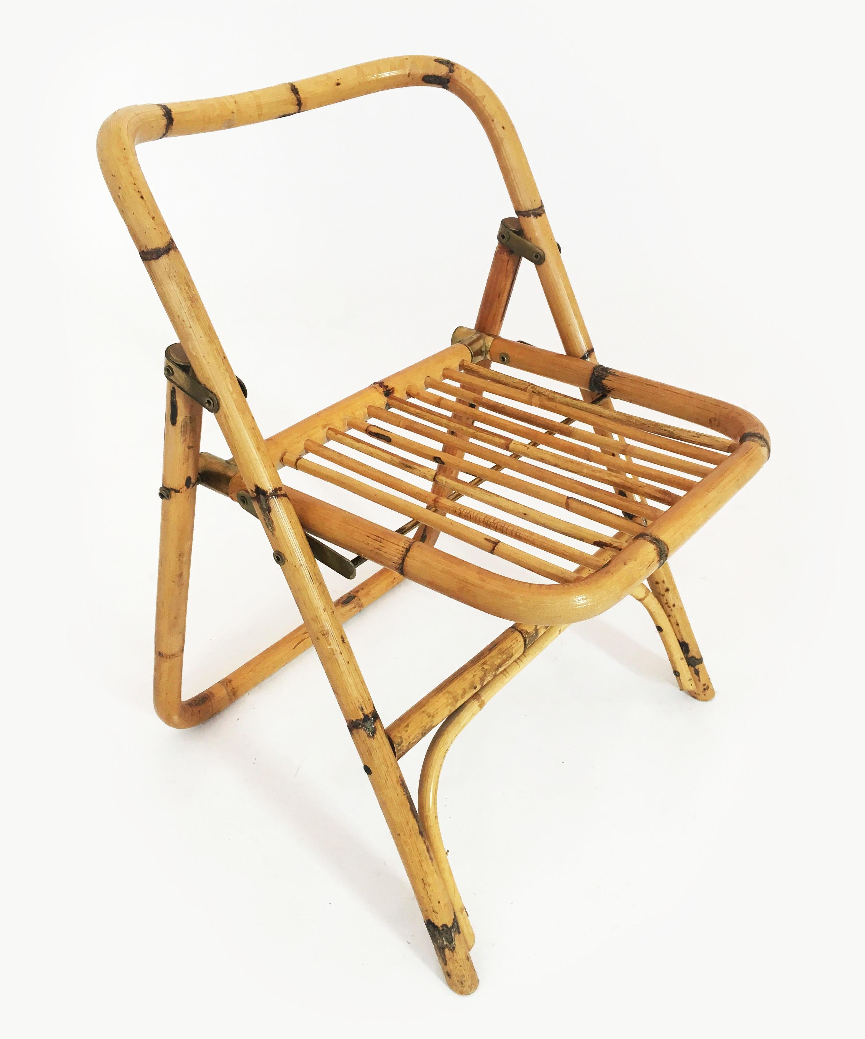 Klappbare Stühle aus Bambus von Dalvera:: Italien 1970er im Angebot 5