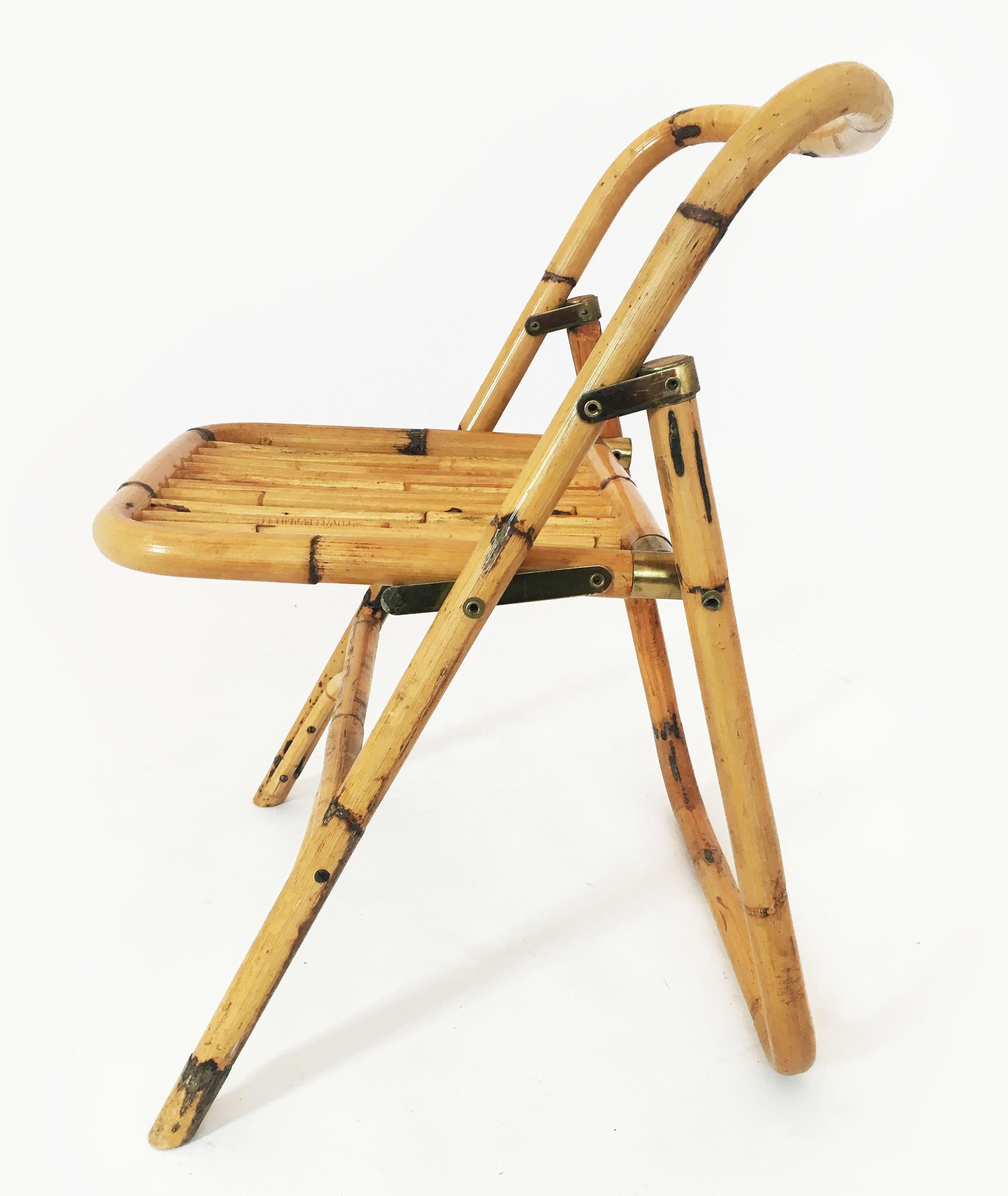 Klappbare Stühle aus Bambus von Dalvera:: Italien 1970er im Angebot 6