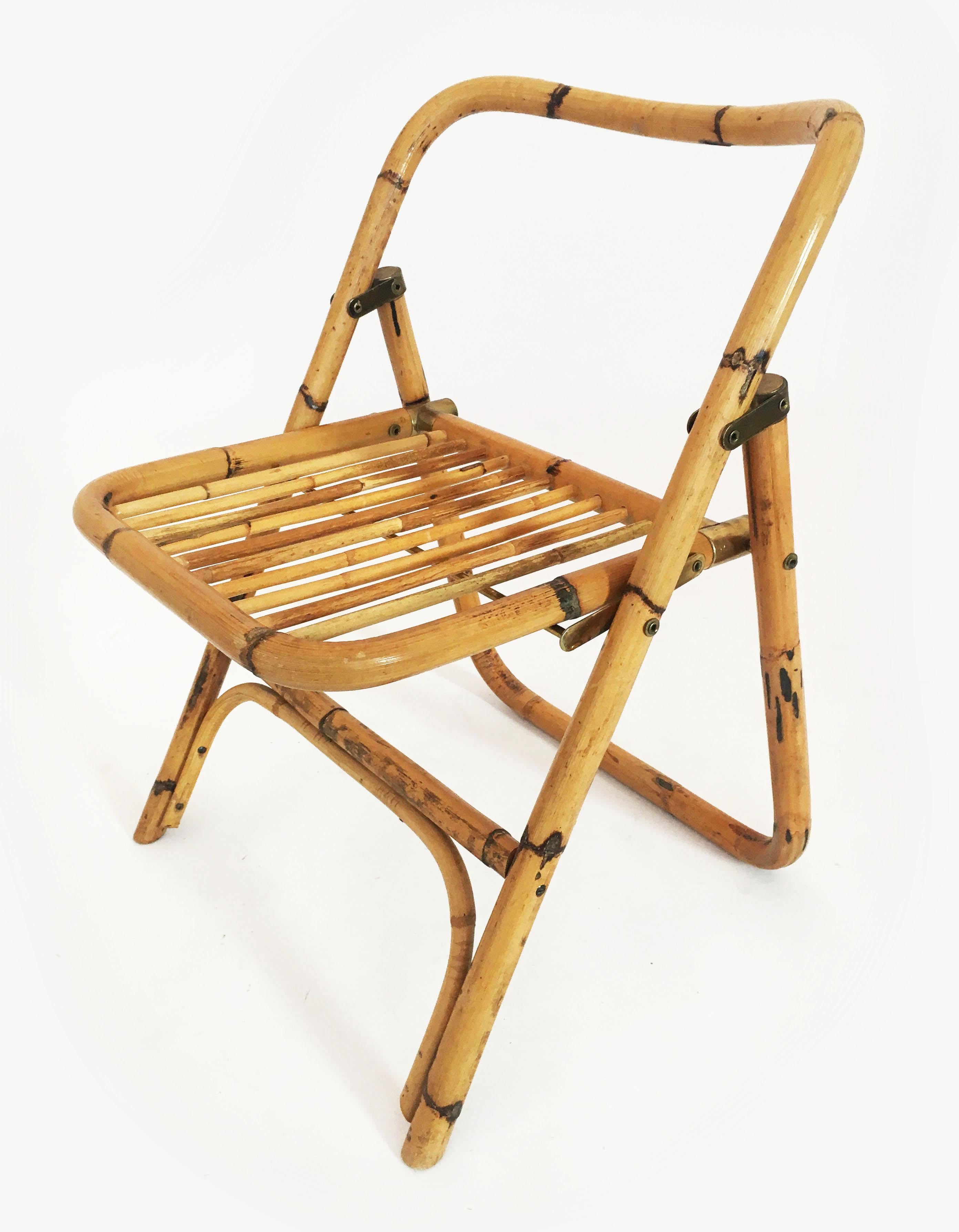 Folding Bamboo Chairs by Dalvera, Italy 1970s For Sale 9